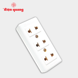Ổ cắm Điện Quang ĐQ 004A-02 (3 lỗ không dây)