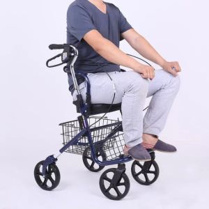 🔥ส่งฟรี kerry 🔥 รถเข็นช่วยเดิน พับได้ rollator รถเข็นคนชรา รถเข็นผู้สูงอายุ + มีตะกร้าในตัว ตะกร้าจุของและนั่งได้