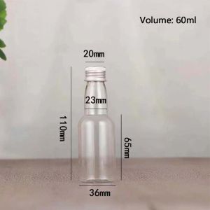 10pcs Mini Liquor Bottles With Screw Lid 60/100ml Reusable Plastic Empty Bottle For Juice Alcohol