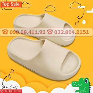 Giày dép quai ngang họa màu tắng đế lượn sóng DEPC999 tặng thêm 1 hộp đựng dép