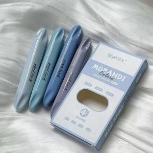 4Pcs/Set Double Head Soft Tip Highlighter Pen Set Morandi Retro Color Marker Pen Colored Pen Painting Pen Journal Pen Stationery