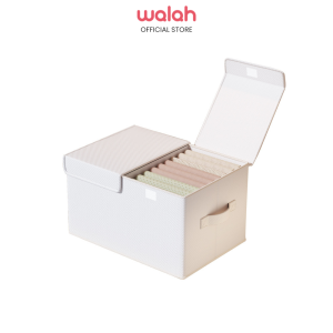 Dustproof Clothes Storage Box Double Cover Closet Organizer Stackable Storage Bin T-Shirts Pants Storage Basket