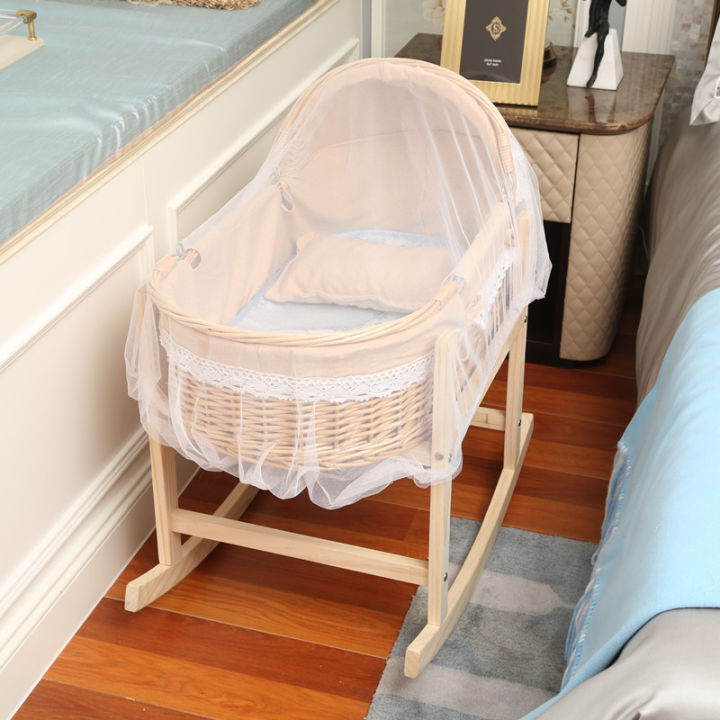 Wicker sales baby cradle