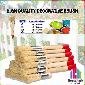Homehub Paint Brush Bristles High Quality Decorative brush Wooden Bristle Hair Oil Acrylic Painting Flat Graffiti Brushes