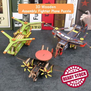 Ready Stock DIY Wooden 3D Assembly Fighter Plane Puzzle Educational Learning Toy Kids Toddler Simulation Airplane Jigsaw Puzzle Gift Star Wars Puzzles - Lazada
