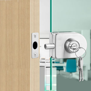 10-12mm Glass Door Lock with Key for Home Hotel Bathroom office 304 Stainless Steel Single door lock