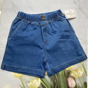 Quần đùi nữ từ 43-60kg jean dày mềm có độ giãn mạnh hàng đẹp lưng thun có dây rút QU525