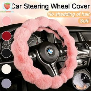 [HOT] Soft Plush Handle Cover Anti-slip Warm Protector for Car Steering Wheel Non Slip Automobile Interior