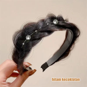Bando Rambut Model Kepang Hias Mutiara Gaya Korea Untuk Wanita