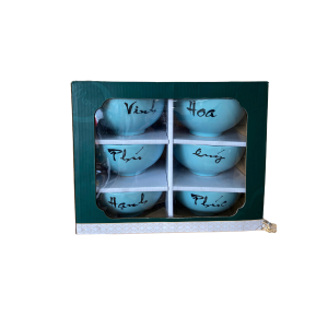 Bộ 6 chén ăn gốm khắc tên cao cấp - Made4Home