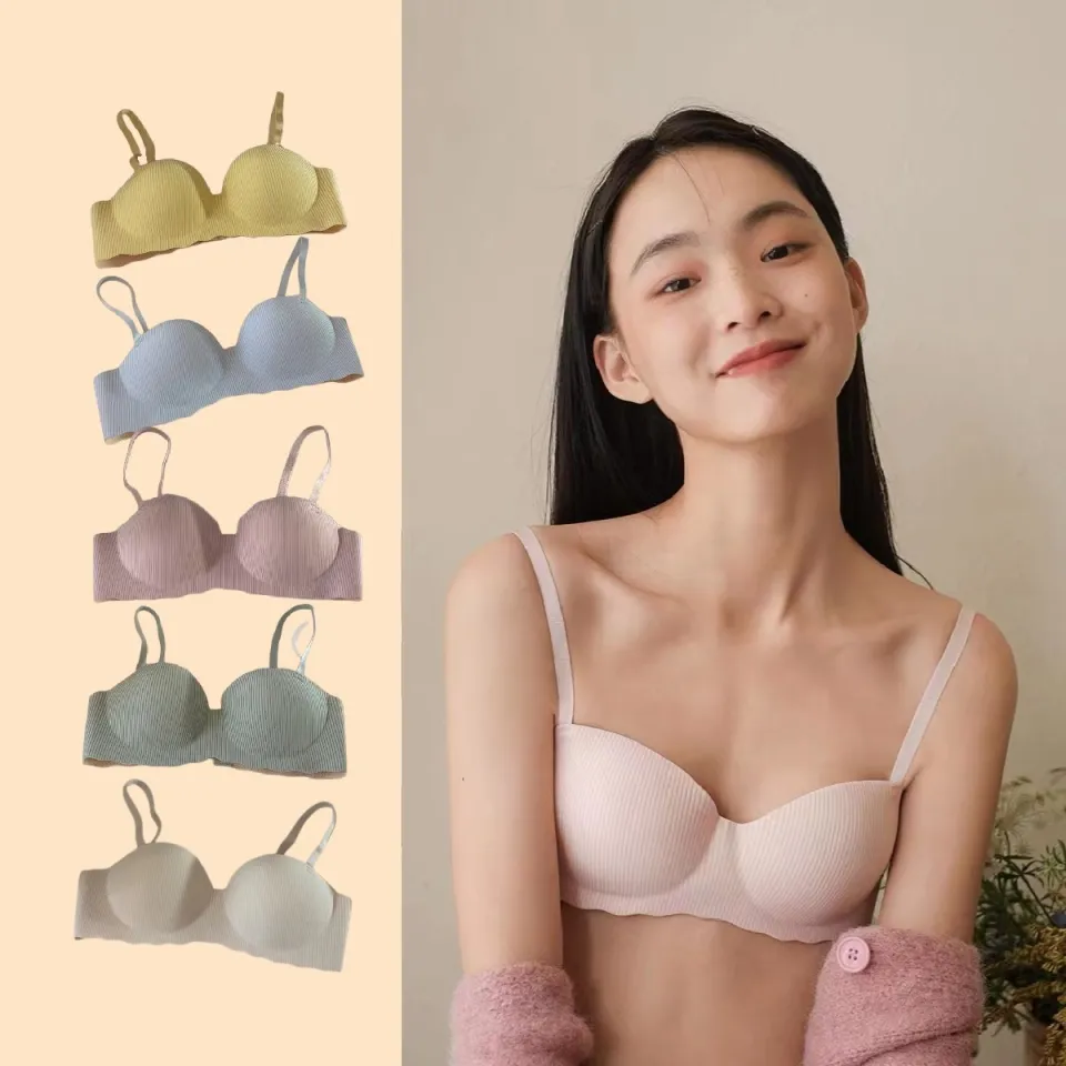 1/2 Half Cup Bras For Women Flat Chested Without Steel Ring Push Up Small  Chest Underwear Thicken Seamless Bra Female