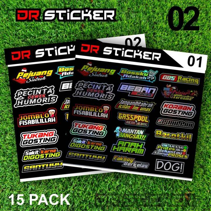 Sticker Kata-Kata Pack Jumlah 20 Sticker Pack Logo, Kata Plus Laminasi