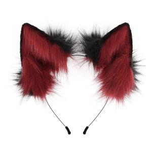 Plush realistic handmade animal ear headband plush wolf ear headband for costume cosplay Play the Lone Wolf Hair Accessory