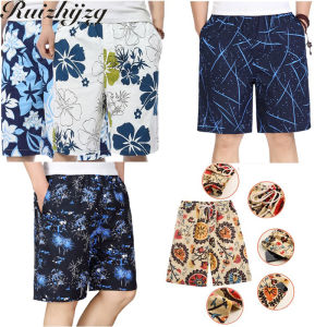 Ruizhijzg ready stock plus size 50-100kg Shorts Men Casual Home Cheap Big Size Plus Size Sport Gym Male Printed Short Pants Summer Beach Elastic Waist Loose Quick-drying Shorts 2020