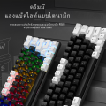 【จัดส่งภายใน 3 วัน】 ZIFRIEND ZA646 / KA646 63คีย์คีย์บอร์ดแบบกลไกคีย์บอร์ดสำหรับเล่นเกมแบบมีสาย Backlit Hot-Swappable สีฟ้า/สวิทช์สีแดง Keycap ไทย คีย์บอร์ด gaming คีย์แคปภาษาไทย. 