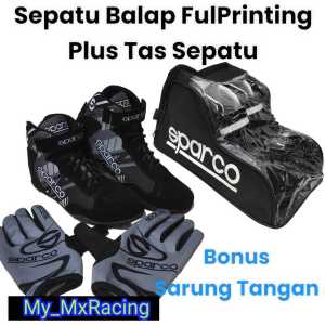 sepatu drag race printing plus tas jngjing buat sepatu BONUS sarung tangan fullprinting sepatu balap GREY BLACK ful printing sepatu gokar slalom terlaris kualitas premium