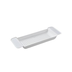 PARKOUR Anti-Slip Design Extendable Bathtub Rack Built-in Phone Holder Extendable Structure Adjustable Bathtub Tray Stable Design Adjustable Length Bathroom Storage Organizer Bathroom Use