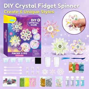 Kids DIY Crystal Glue Keychain Making Set Soft Resin Squishy Pendant Kit Handmade Jewelry Craft Kit Kawaii Backpack Charms Toy Perfect Birthday Holiday Gift for Girls