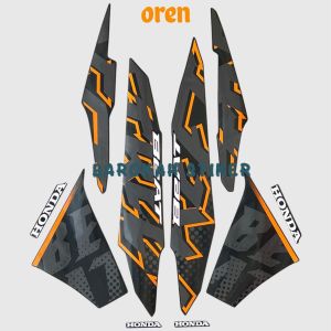 Striping Stiker Honda Beat Street 2024 2025 full hitam oren prange list motor standar Fullset