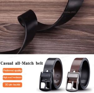 Youth mens pin buckle belt business belt head layer pure cowhide mens belt leisure pin buckle belt