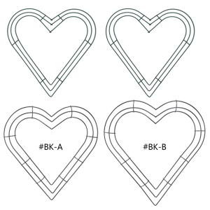 Metal Heart Shape Wreath Frame for DIY Flower Decorations and Ceremony Backdrops 35cm 30cm Black/Green