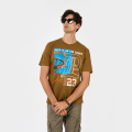 DAVIE JONES [BE FEARLESS] เสื้อยืดผู้ชาย Graphic Regular Fit T-Shirt สีกรม น้ำตาล WA0261. 