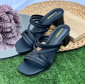 #F & H 06 Collection Heels Mutiara Elegan Hak Tinggi 5cm dengan Tali Selempang