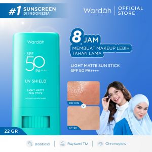 WARDAH UV Shield Light Matte Sun Stick SPF 50 PA +++ 22 g - Sunscreen Wajah 0% Alkohol dan Sebum Control - Tekstur Ringan - Untuk Semua Jenis Kulit - Skincare
