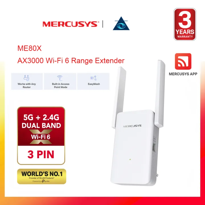 Mercusys ME80X AX3000 Wi-Fi 6 Range Extender Repeater