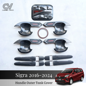Paket Cover Handle Outer Pintu Tutup Tangki Mobil Sigra 2016 - 2024 Carbon