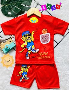 Setelan baju bayi anak laki laki motif karakter Lion Basketball  usia Baby 3-15bln.