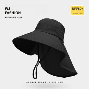 【WJ】Big brim sun protection hat Womens UV resistant sun hat Summer neck protection fisherman hat
