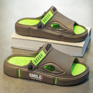 StrideGlow Mens Sports Beach Slippers Soft Bottom Shoes summer outdoor stepping shit sense anti-skid beach shoes sports sandals indoor house bathroom bathing thick bottom slipper