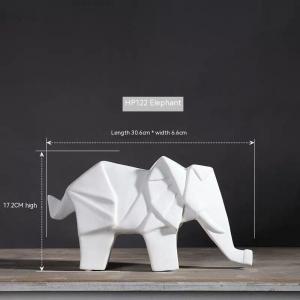 DAFIFY การตกแต่งบ้าน Origami เซรามิกสีขาวรูปปั้นช้างตกแต่งสำหรับห้องนั่งเล่นของตกแต่งโต๊ะ
