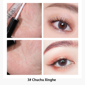 cadia🔥 Liquid Eyeliner Diamond Glitter Durable Mini Eyeshadow Cepat Kering Kuning / Silver Cosmetic Eyeliner Tahan Air