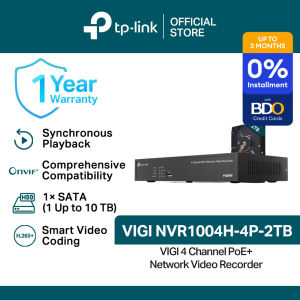 TP-Link Official Store | VIGI NVR1004H-4P-2TB | 4 Channel PoE+ with 2TB HDD CCTV Security System NVR Network Video Recorder
