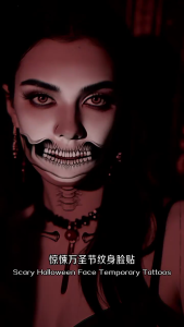 Quick Halloween Clown Mouth Body Art Sticker Easy Apply Washable Temporary Face Art For Haunting House Event