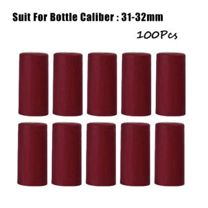 100pcs Wine Bottle Heat Shrink Capsules Wrap 32mm PVC Heat Shrink Film Sealing Cap Wine Bottle Corks Capsules