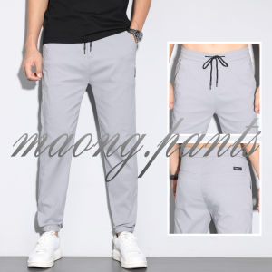 Light Grey Joggers Pants Plain Fashion Trend Korean Style Stretchable Pants For Men
