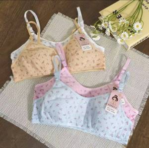 New Maiko 4PCS Cotton Baby bra for kids None wire adjustable strapRandom assorted color Beginners bra Kids bra