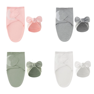 Swaddles Chăn mũ dạng khăn quấn swaddles bao em bé swaddles chăn quấn sleepsacks nón thắt nơ cho cậu bé cô gái 0-6 tháng