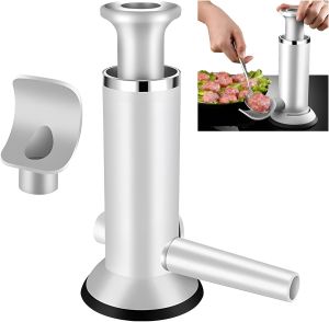Atlodas Multifunctional 2 in 1 Sausage Maker Sausage Stuffer Manual Sausage Stuffers Vertical Homemade Sausage Maker with Two Types of Stuffing Nozzles for Household Kitchen (PP)