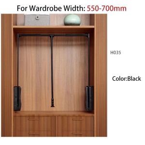 Summit Pull Down Hanging Rod Retractable Clothes Rail Lifting Rack With Soft Close For Wardrobe Walk In Closet Household Use