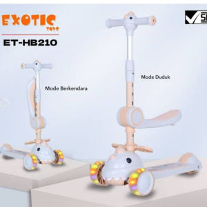 Scooter Mainan Anak EXOTIC ET HB 210 Bisa Berdiri Duduk Lampu Musik Lipat Skuter Sekuter HB210