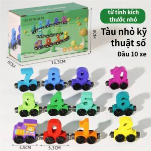 Từ kỹ thuật số nhỏ Train Blocks Split Truck Puzzle Kids gỗ sớm dạy đồ chơi giác ngộ