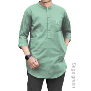 Baju Koko Jumbo Lengan Pendek Pria Warna Marun Polos Big Size XXL XXXL Kurta Jumbo Size Laki Cowok