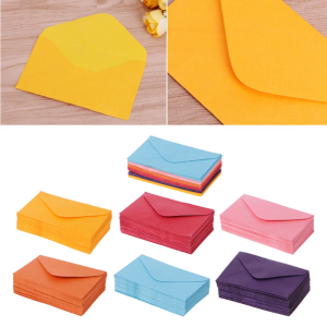 50 Sheets Stationary Paper 2.4 x 4 Colorful Envelopes Set for Wedding Greeting Cards Invitations