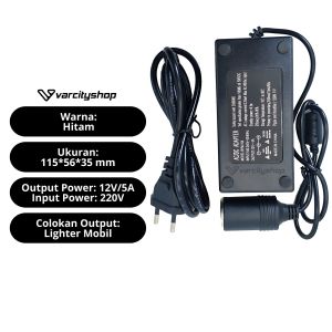 Adaptor AC to DC 12 Volt Lighter Socket Converter 220 Volt ke 12 Volt