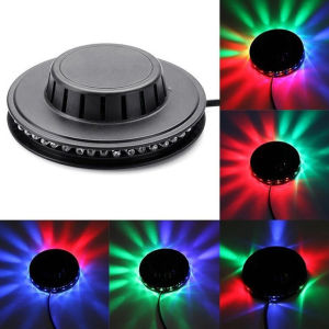 Angelila Mini Disco Stage Light 48 LEDs 8W RGB Sunflower Laser Projector Lighting Bar DJ Sound Background Wall Light Christmas Party Lamp