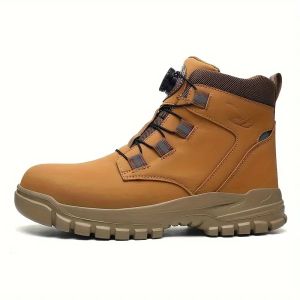 Safety Shoes Men Women Rotating Button Anti-Smashing Anti-Piercing Lightweight Breathable Waterproof Work Shoes